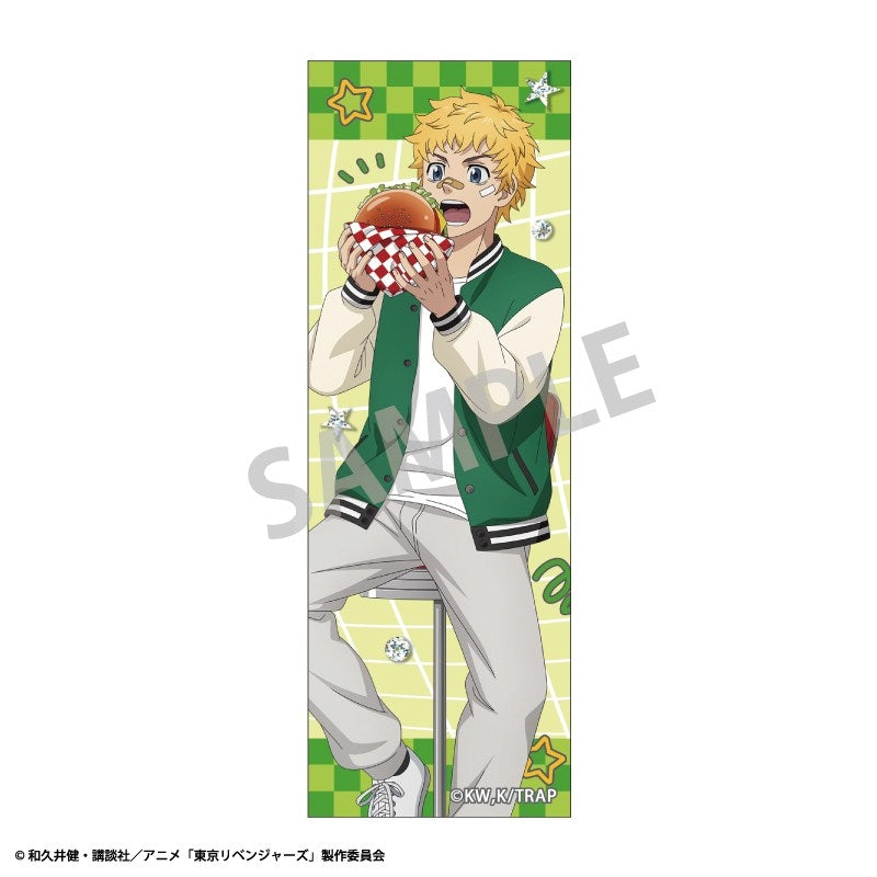 (Goods - Badge) Tokyo Revengers Long Square Button Badge Takemichi Hanagaki/Welcome diner