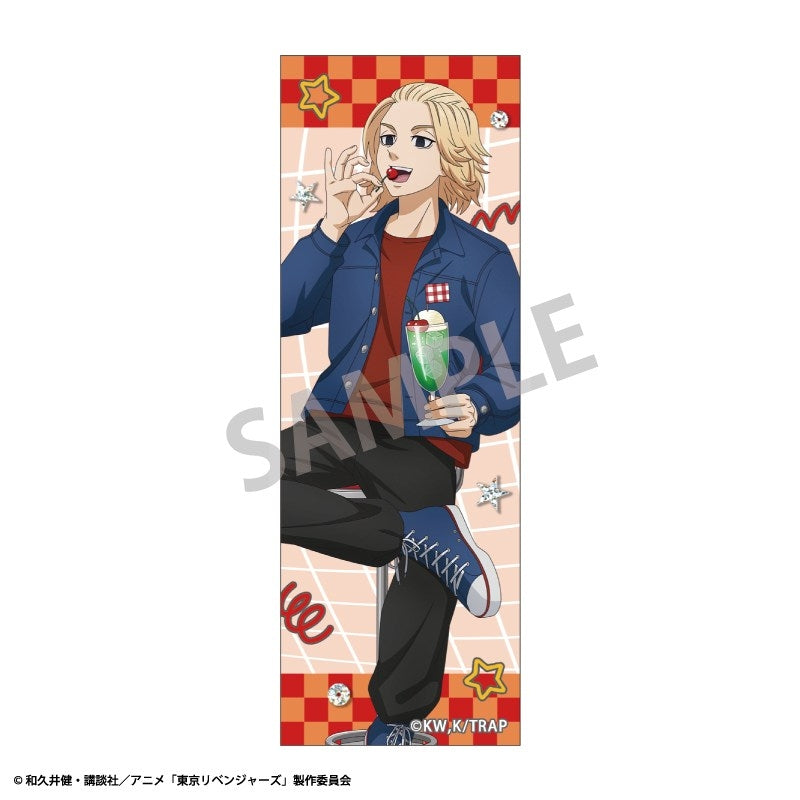 (Goods - Badge) Tokyo Revengers Long Square Button Badge Manjiro Sano/Welcome diner