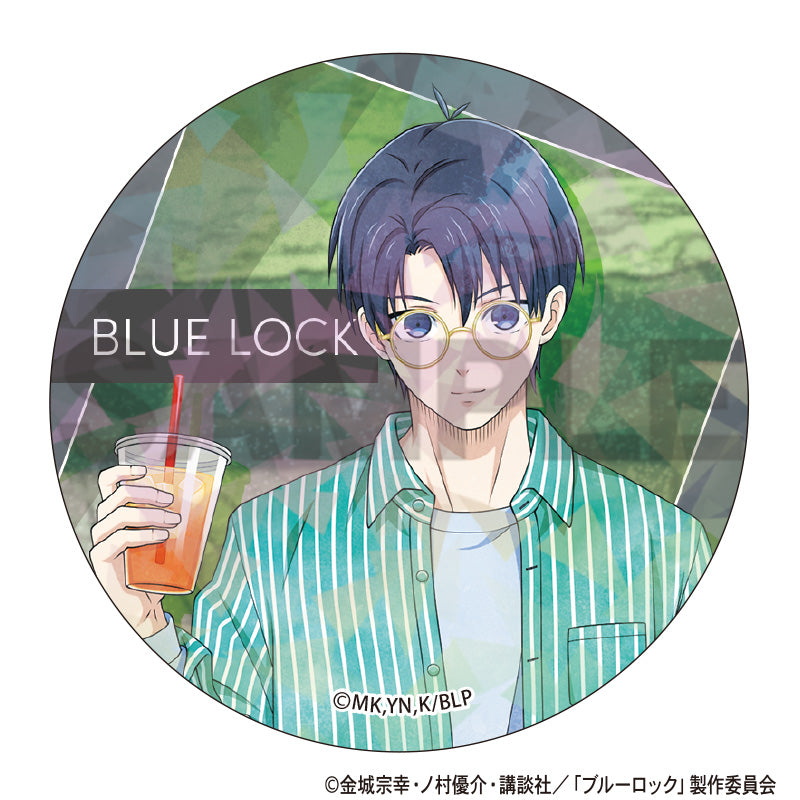 (1BOX=12)(Goods - Badge) Blue Lock Trading Holographic Button Badge Holiday Glasses Nuance Color
