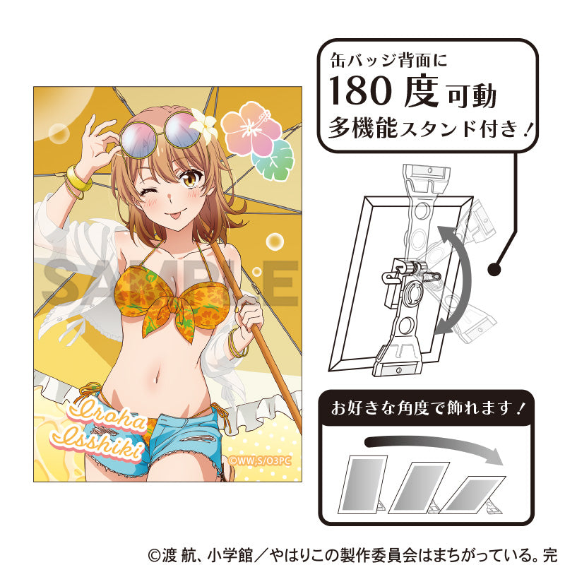 (Goods - Badge) My Teen Romantic Comedy SNAFU Art Button Badge Iroha Isshiki (Swimsuit Parasol)