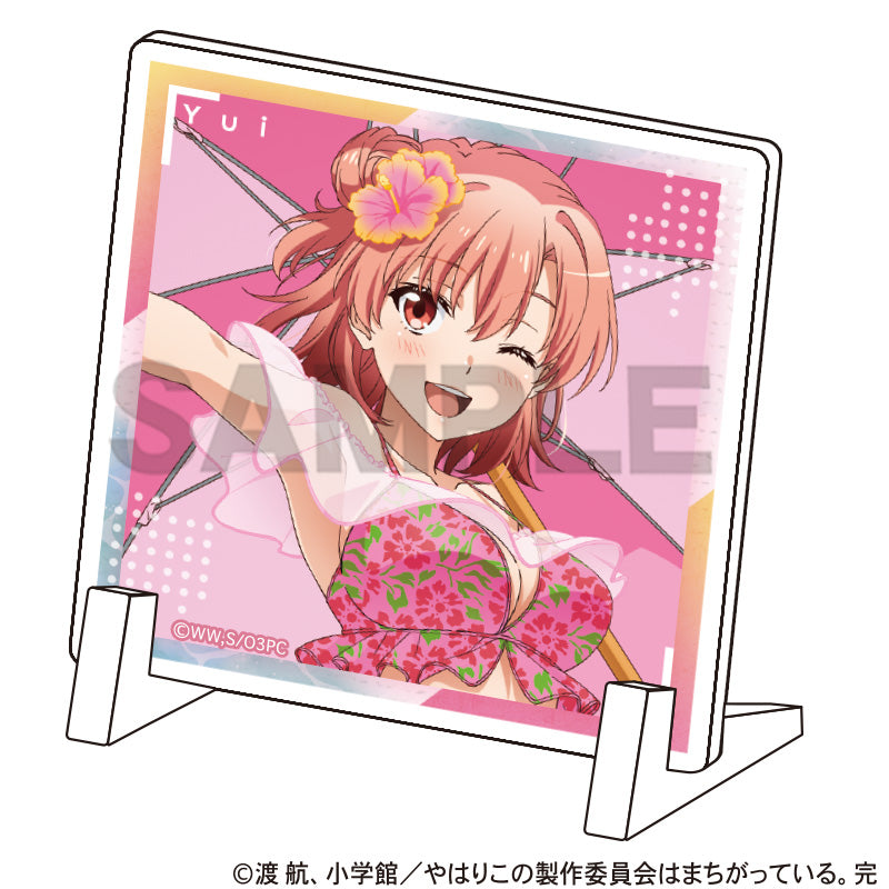 (Goods - Ornament) My Teen Romantic Comedy SNAFU Mini Acrylic Panel Yui Yuigahama (Swimsuit Parasol)