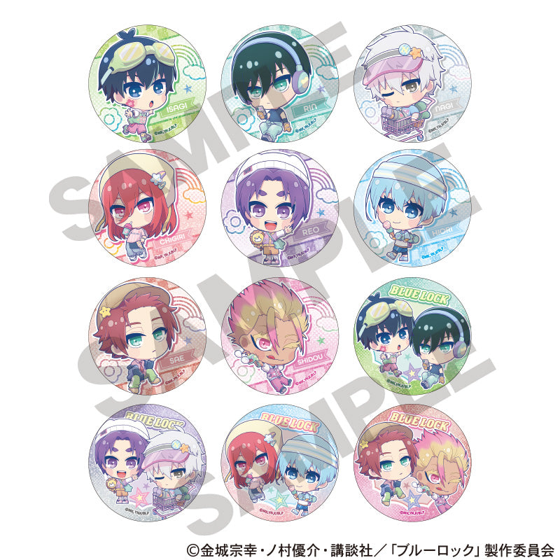 1BOX=12)(Goods - Badge) Blue Lock Trading Glitter Button