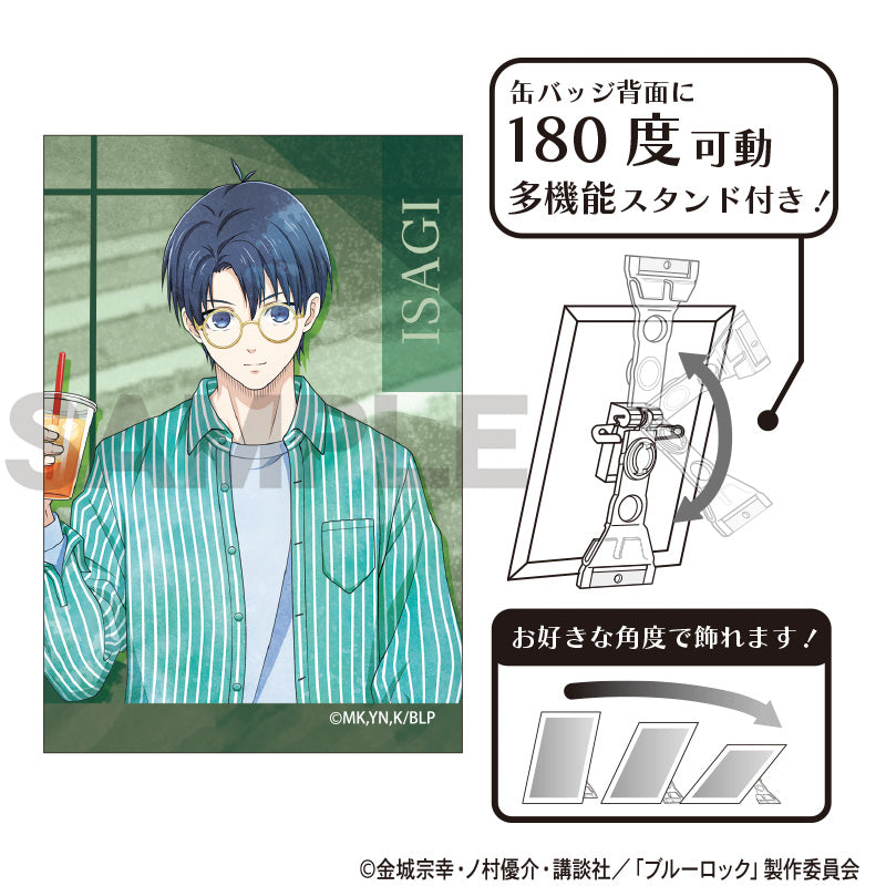 (Goods - Badge) Blue Lock Art Button Badge Yoichi Isagi Holiday Glasses Nuance Color