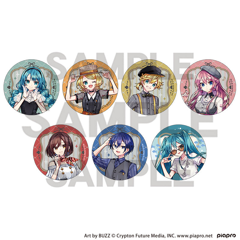 (1BOX=7)(Goods - Badge) Hatsune Miku Trading Glitter Button Badge Retoro☆Kobe 2025