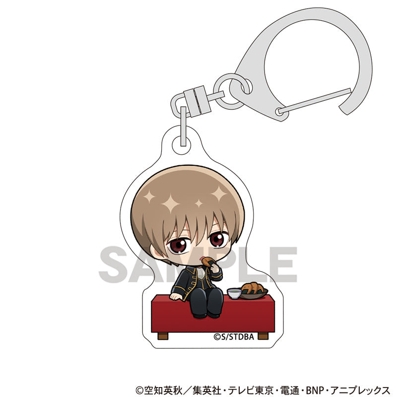 (Goods - Keychain) Gintama Mini Acrylic Keychain Sougo Okita Break Time Chibi