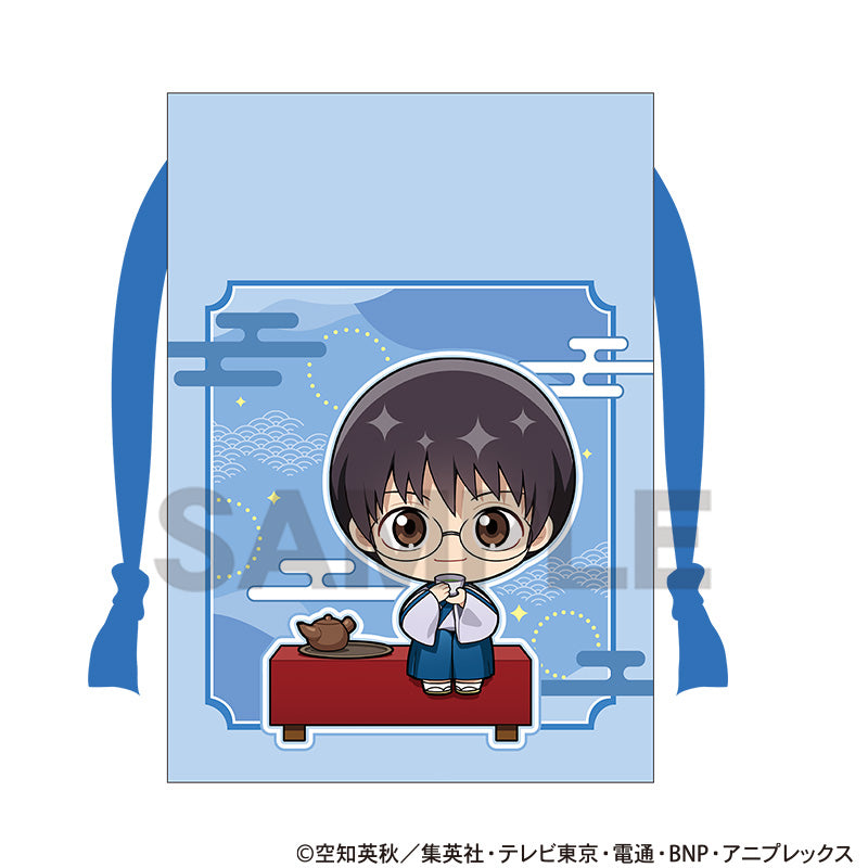 (Goods - Drawstring Pouch) Gintama Drawstring Pouch Shinpachi Shimura Break Time Chibi