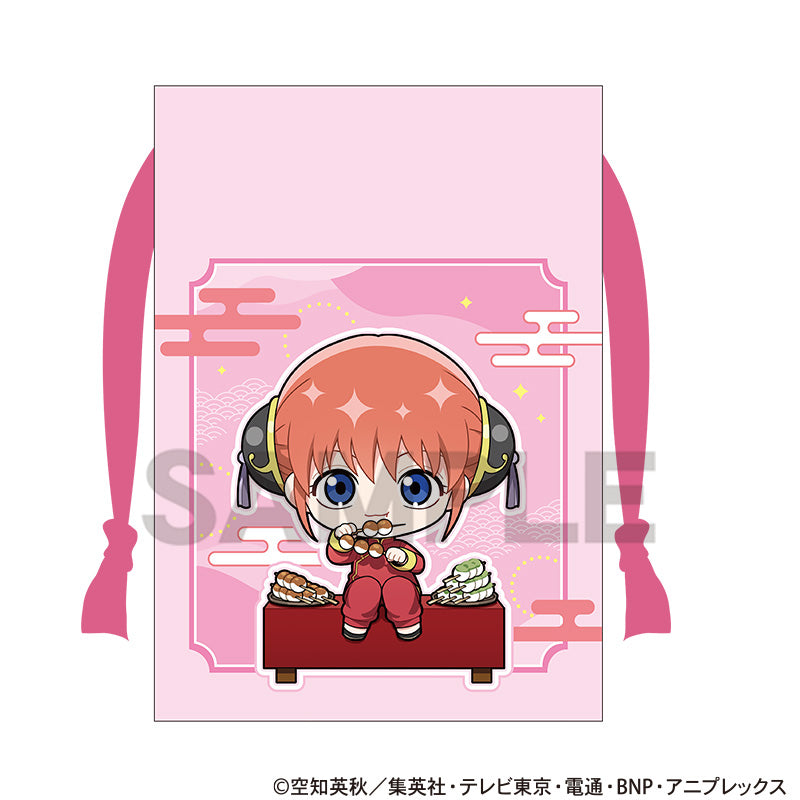 (Goods - Drawstring Pouch) Gintama Drawstring Pouch Kagura Break Time Chibi