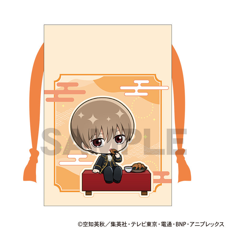 (Goods - Drawstring Pouch) Gintama Drawstring Pouch Sougo Okita Break Time Chibi
