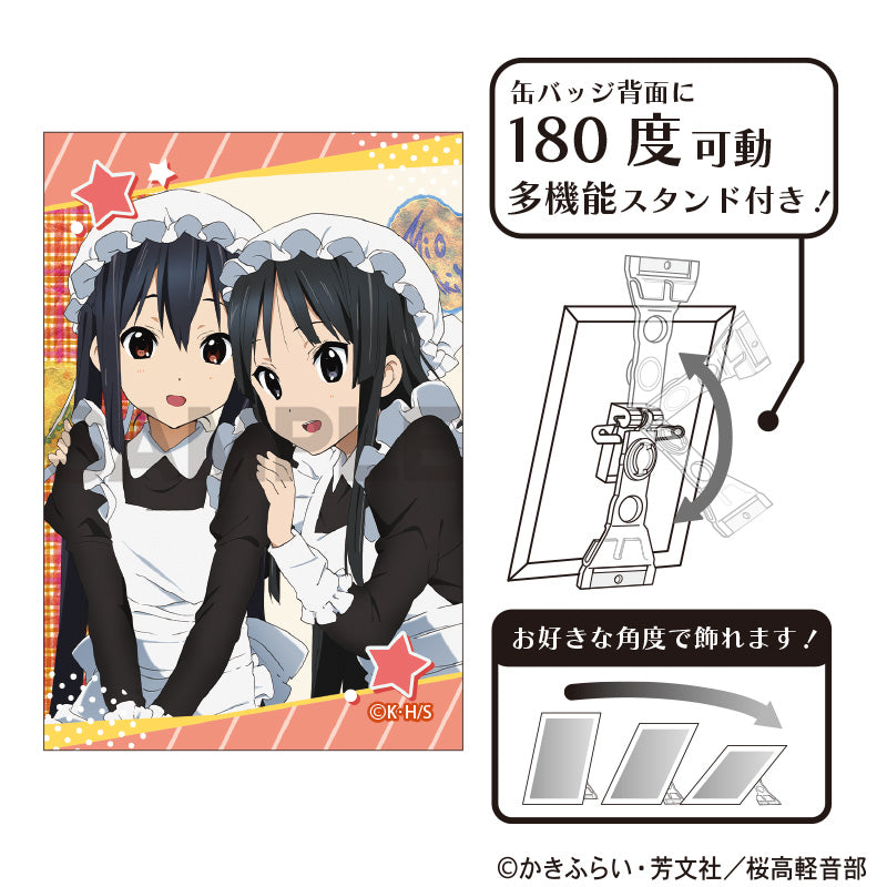 (Goods - Badge) K-ON! Art Button Badge Mio Akiyama & Azusa Nakano