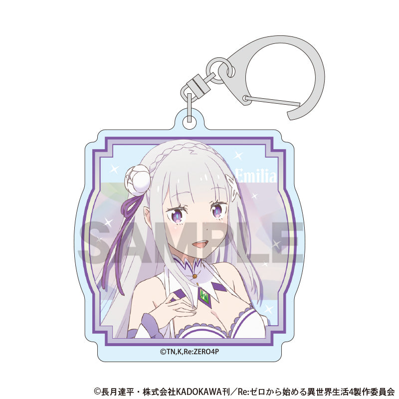 (Goods - Keychain) Re:Zero − Starting Life in Another World Acrylic Keychain Emilia Holographic