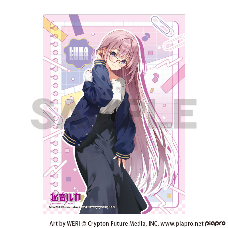 (Goods - Clear File) Hatsune Miku Single Clear File Megurine Luka Glasses Style