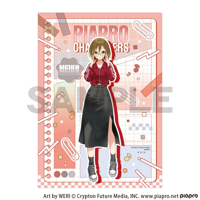 (Goods - Clear File) Hatsune Miku Single Clear File MEIKO Glasses Style