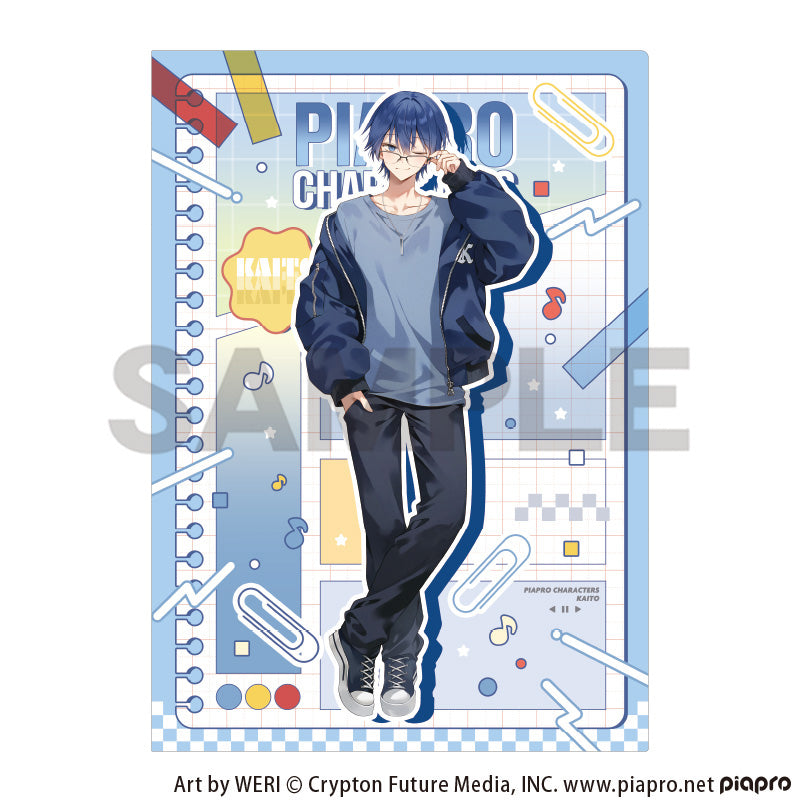 (Goods - Clear File) Hatsune Miku Single Clear File KAITO Glasses Style