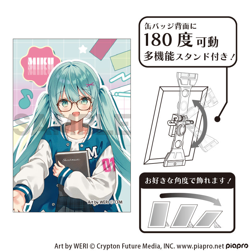 (Goods - Badge) Hatsune Miku Art Button Badge Hatsune Miku Glasses Style