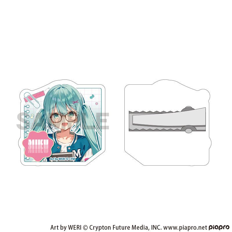 (Goods - Clip) Hatsune Miku Acrylic Hair Clip Hatsune Miku Glasses Style