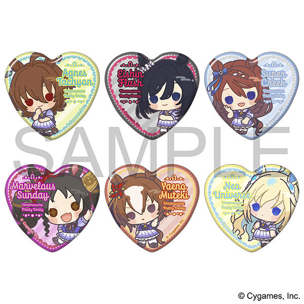 (1BOX=6)(Goods - Badge) Uma Musume Pretty Derby Heart Shaped Chara Badge Collection Vol. 6