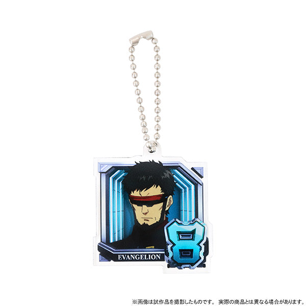 (Goods - Key Chain) Evangelion Acrylic Key Chain Normal Pattern (8. Gendou Ikari), Pachinko Shin Evangelion