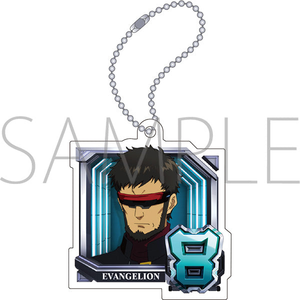 (Goods - Key Chain) Evangelion Acrylic Key Chain Normal Pattern (8. Gendou Ikari), Pachinko Shin Evangelion