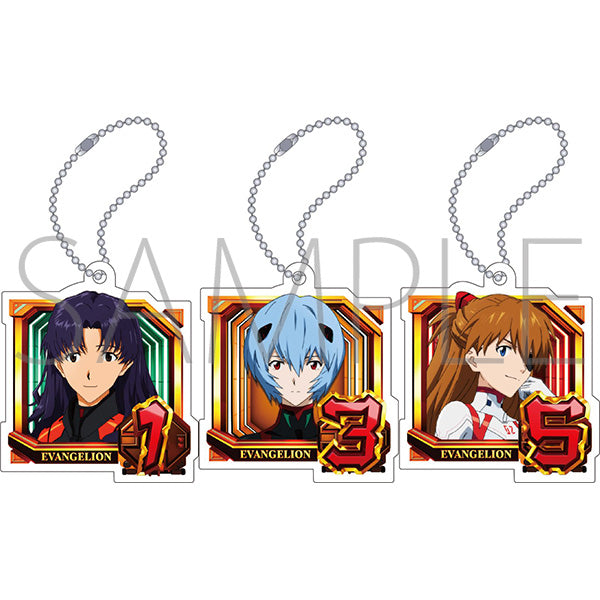 (Goods - Key Chain) Evangelion Acrylic Key Chain Set of 3 Normal Pattern (Misato,Rei,Asuka), Pachinko Shin Evangelion