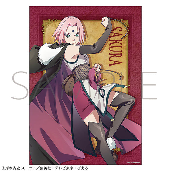 (Goods - Tapestry) NARUTO Shippuden A3 Clear Poster Sakura Haruno Ninden Boukentan