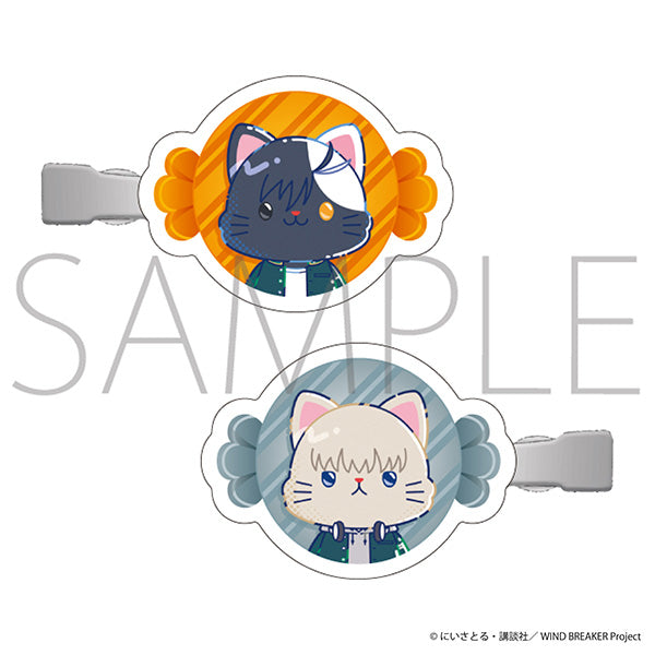 (Goods - Hair Accessory) WIND BREAKER withCAT illustration Ver. Hinged Barrette for Bangs / Haruka Sakura, Ren Kaji