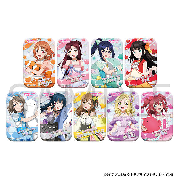 [※Blind](1BOX=9)(Goods - Badge) Love Live! Sunshine!! Square Chara Badge Collection / Pukapuka Aqours Fair ver.