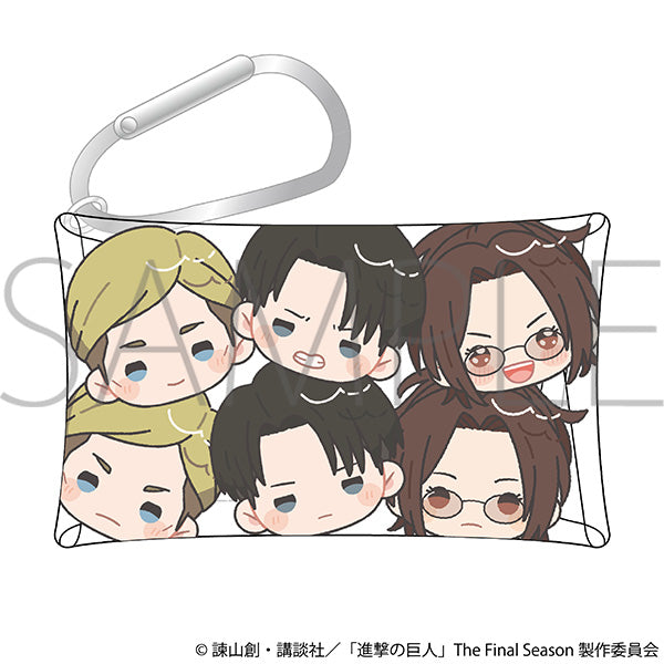 (Goods - Pouch) Attack on Titan Clear Pouch w/Carabiner / Levi, Erwin, Hange