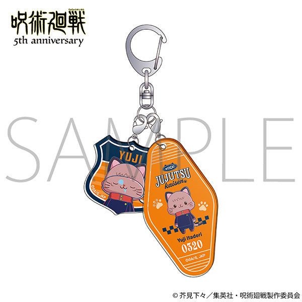 (Goods - Keychain) Jujutsu Kaisen 5th Anniversary withCAT illustration Ver. Two Piece Acrylic Keychain / Yuji Itadori