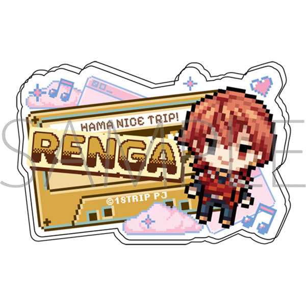 (Goods - Badge) 18TRIP Onamae Acrylic Badge / Renga Nishizono Pixel Art