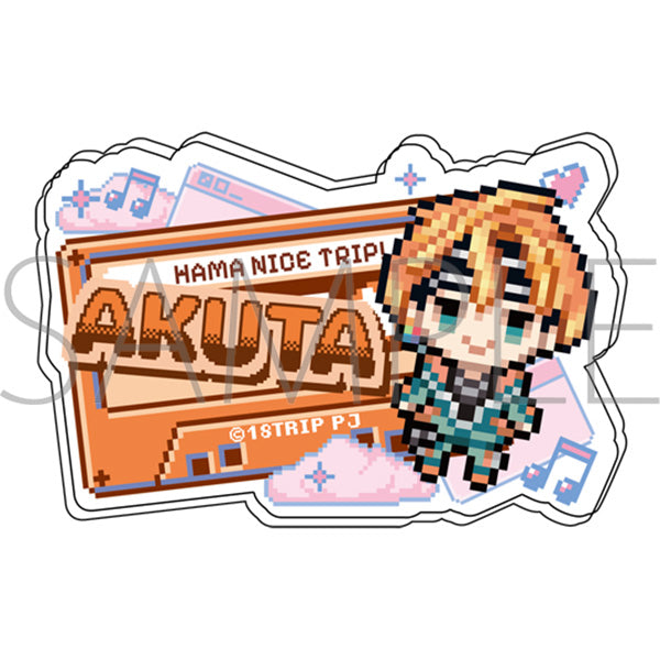 (Goods - Badge) 18TRIP Onamae Acrylic Badge / Akuta Isotake Pixel Art
