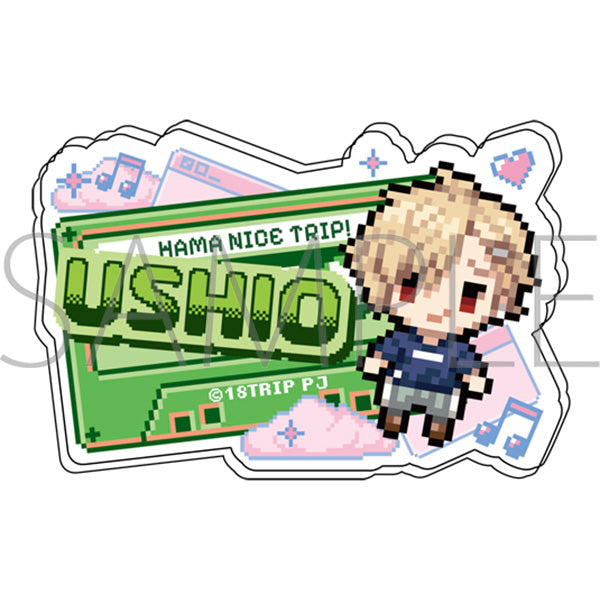 (Goods - Badge) 18TRIP Onamae Acrylic Badge / Ushio Kurama Pixel Art