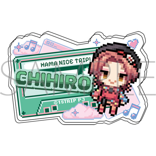 (Goods - Badge) 18TRIP Onamae Acrylic Badge / Chihiro Natsuyaki Pixel Art