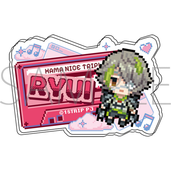 (Goods - Badge) 18TRIP Onamae Acrylic Badge / Ryui Shiramitsu Pixel Art