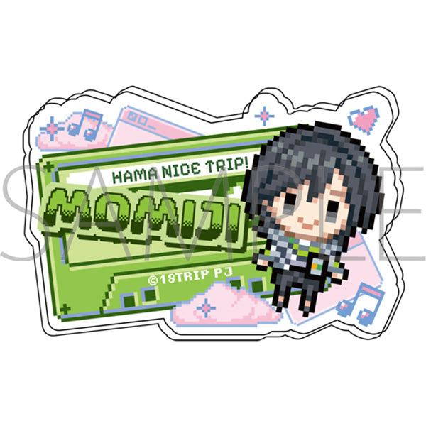 (Goods - Badge) 18TRIP Onamae Acrylic Badge / Momiji Hamasaki Pixel Art