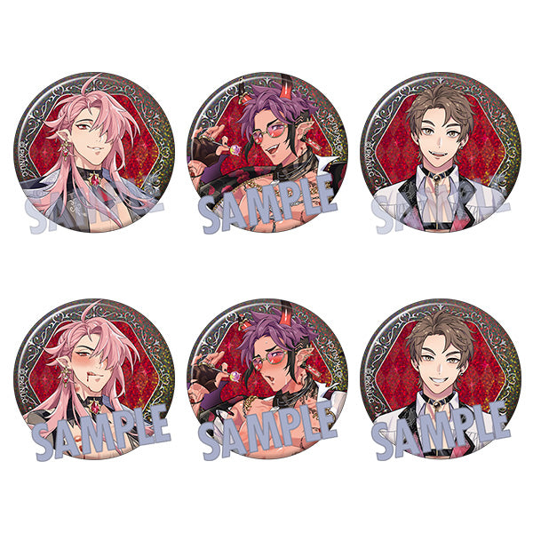 (1BOX=6)(Goods - Badge) NU: Carnival Holographic Chara Badge Collection / Gambler's Paradise