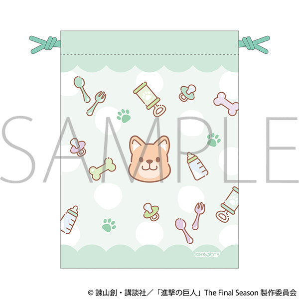 (Goods - Drawstring Pouch) Attack on Titan Drawstring Pouch / (Baby) Levi, Erwin, Hange