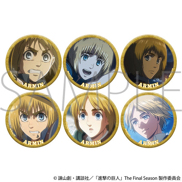 (1BOX=6)(Goods - Badge) Attack on Titan Lots of Armin Chara Badge Collection