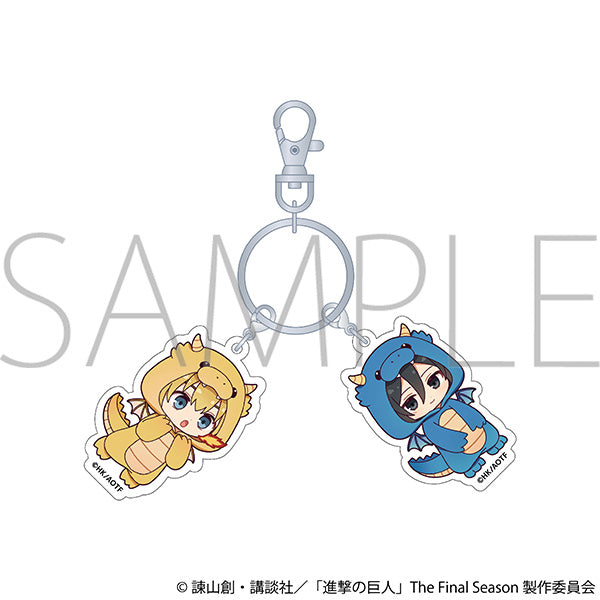 (Goods - Keychain) Attack on Titan 2 Piece Acrylic Keychain / Mikasa & Armin