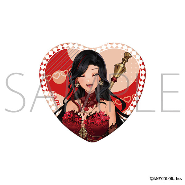 (Goods - Badge) NIJISANJI EN Heart Button Badge / Scarle Yonaguni