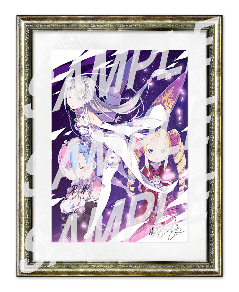(Goods - Ornament) Re:ZERO - Starting Life in Another World B4-Sized Chara Fine Graph with Printed Autograph