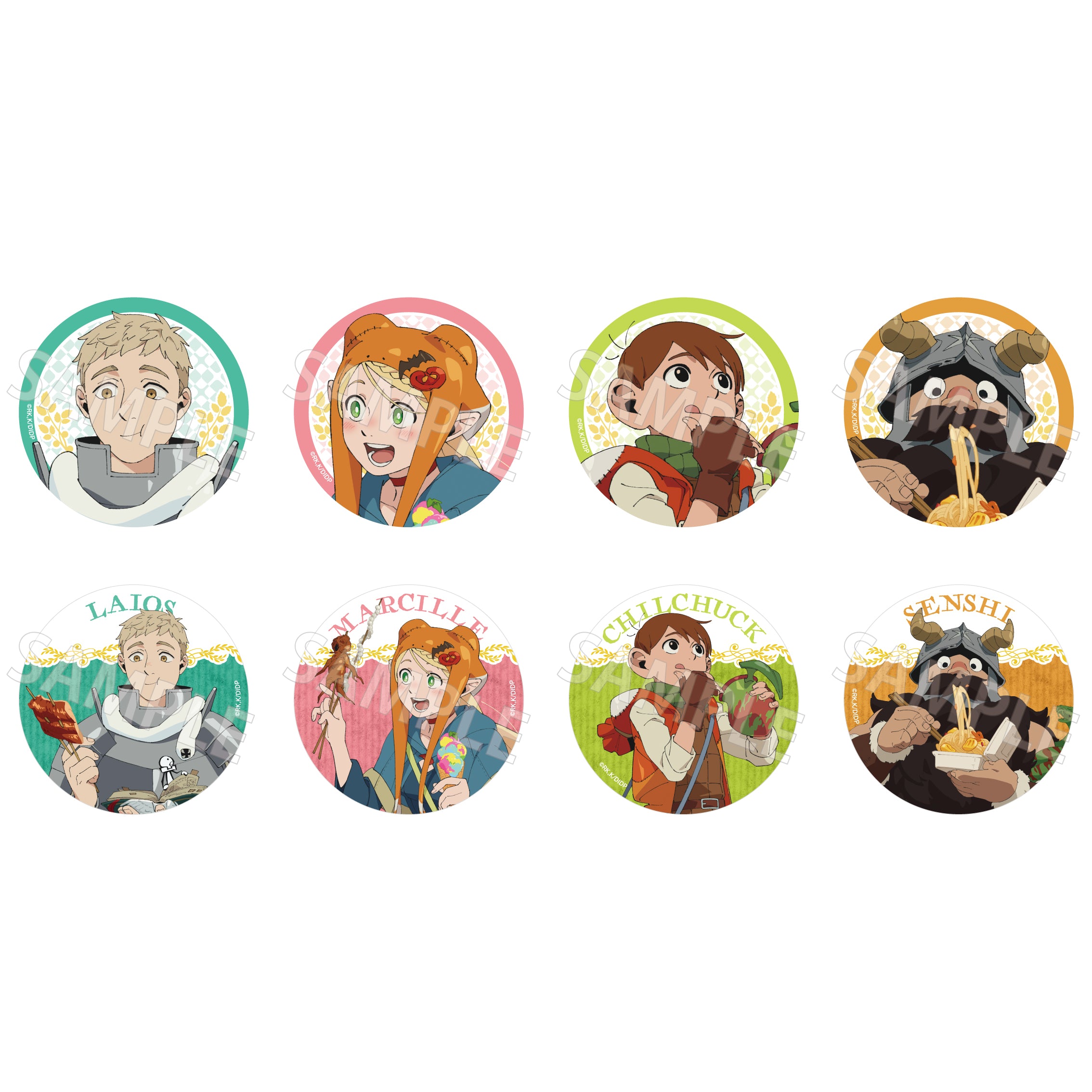 (1BOX=8)(Goods - Badge) Delicious in Dungeon Trading Button Badge PACK