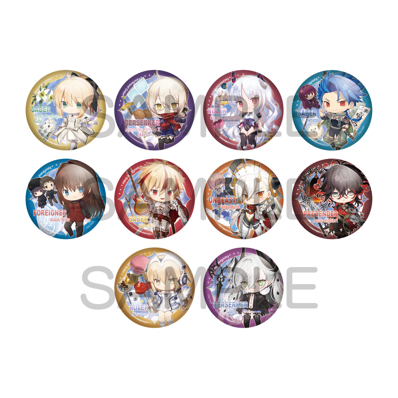 (1BOX=10)(Goods - Badge) Fate/Grand Order Charatoria Button Badge Vol. 21