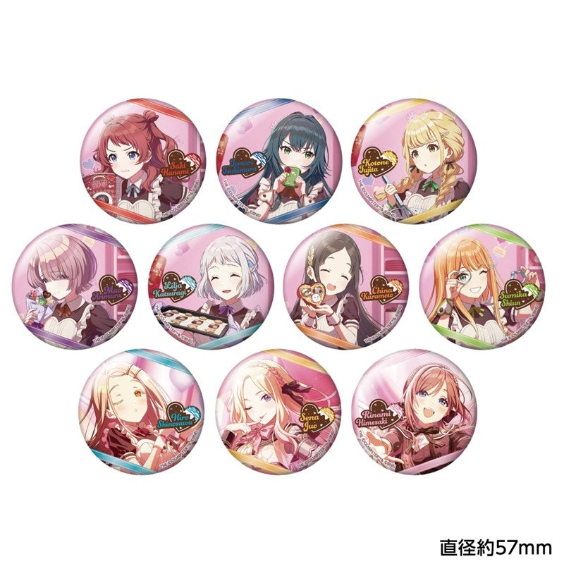 (1BOX=10)(Goods - Badge) THE IDOLM@STER Trading Holographic Button Badge '25 Valentine's ver.
