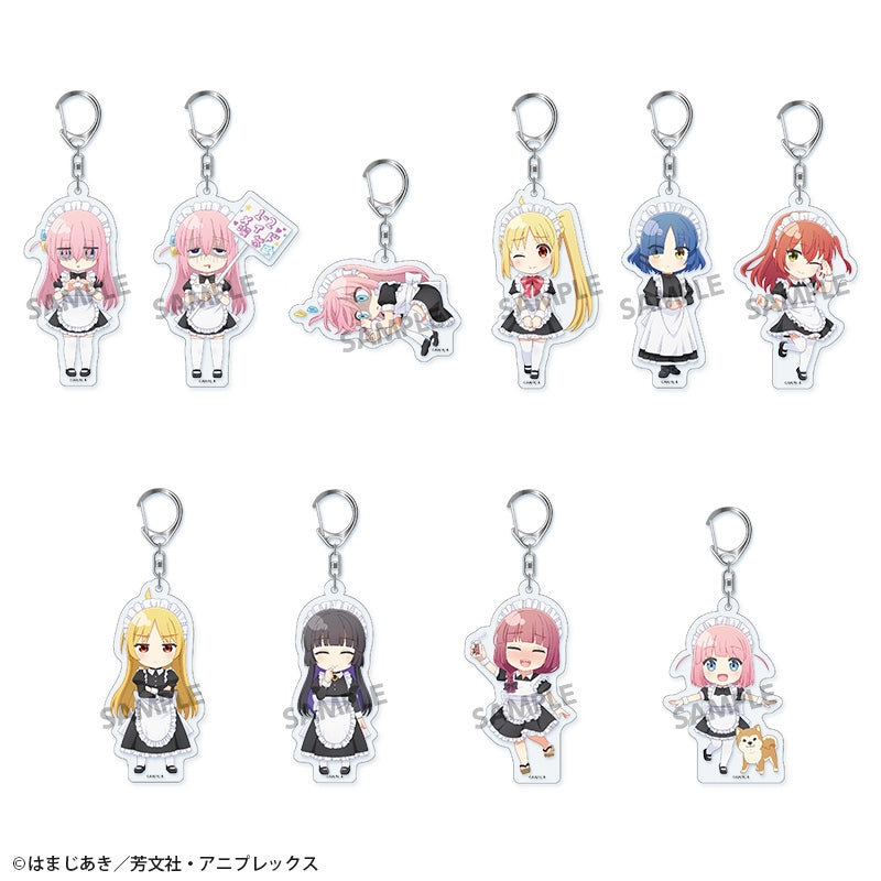(1BOX=10)(Goods - Keychain) Tv Anime Bocchi the Rock! Pikuriru! Trading Acrylic Keychain Maid ver.