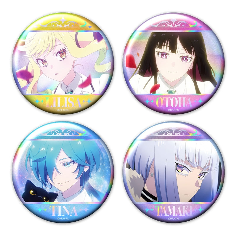 (Goods - Badge) Rock Is a Lady's Modesty Holographic Button Badge Set of 4 Lilisa & Otoha & Tina & Tamaki