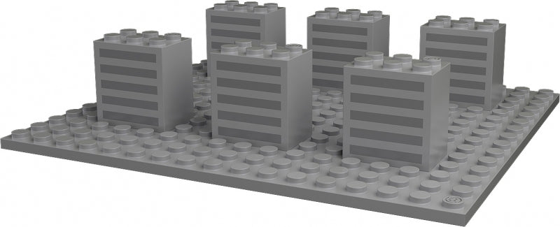(Figure Accessory) BRICKROID Building A + Base Set