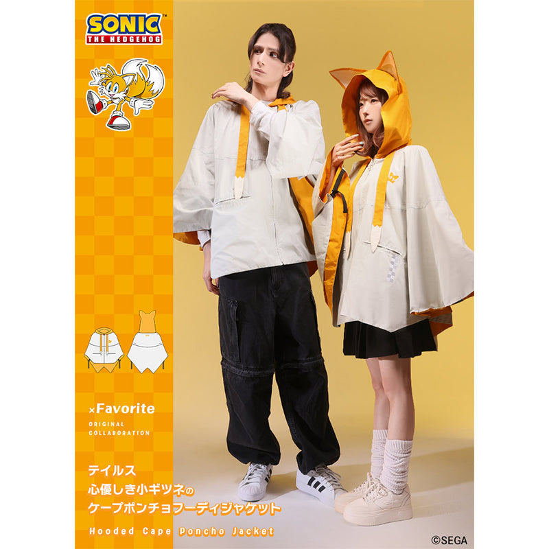 (Goods - Outerwear) Sonic the Hedgehog x Favorite Collab * Tails - Kind-Hearted Fox Kit Hooded Cape Poncho Jacket