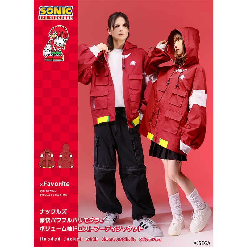 (Goods - Outerwear) Sonic the Hedgehog x Favorite Collab * Knuckles - Powerful Echidna Hooded Jacket with Convertible Sleeves