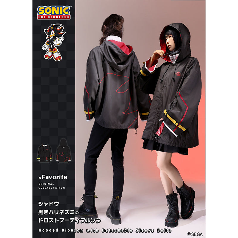(Goods - Outerwear) Sonic the Hedgehog x Favorite Collab * Shadow - Black Hedgehog Hooded Blouson with Detachable Sleeve Belts