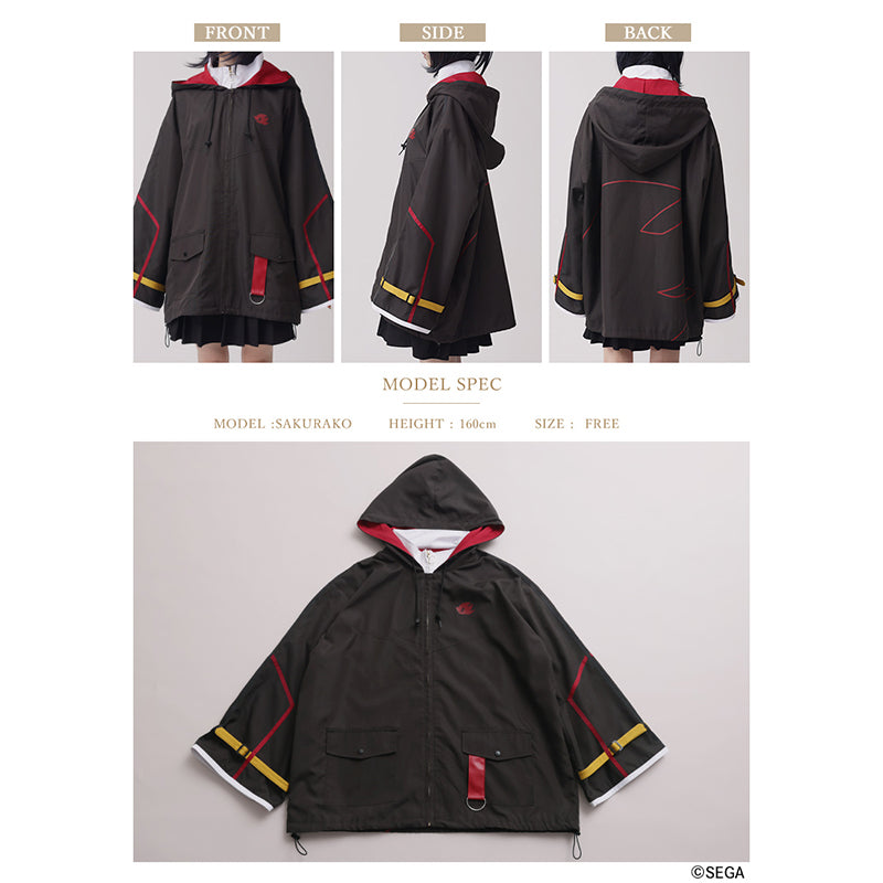 (Goods - Outerwear) Sonic the Hedgehog x Favorite Collab * Shadow - Black Hedgehog Hooded Blouson with Detachable Sleeve Belts